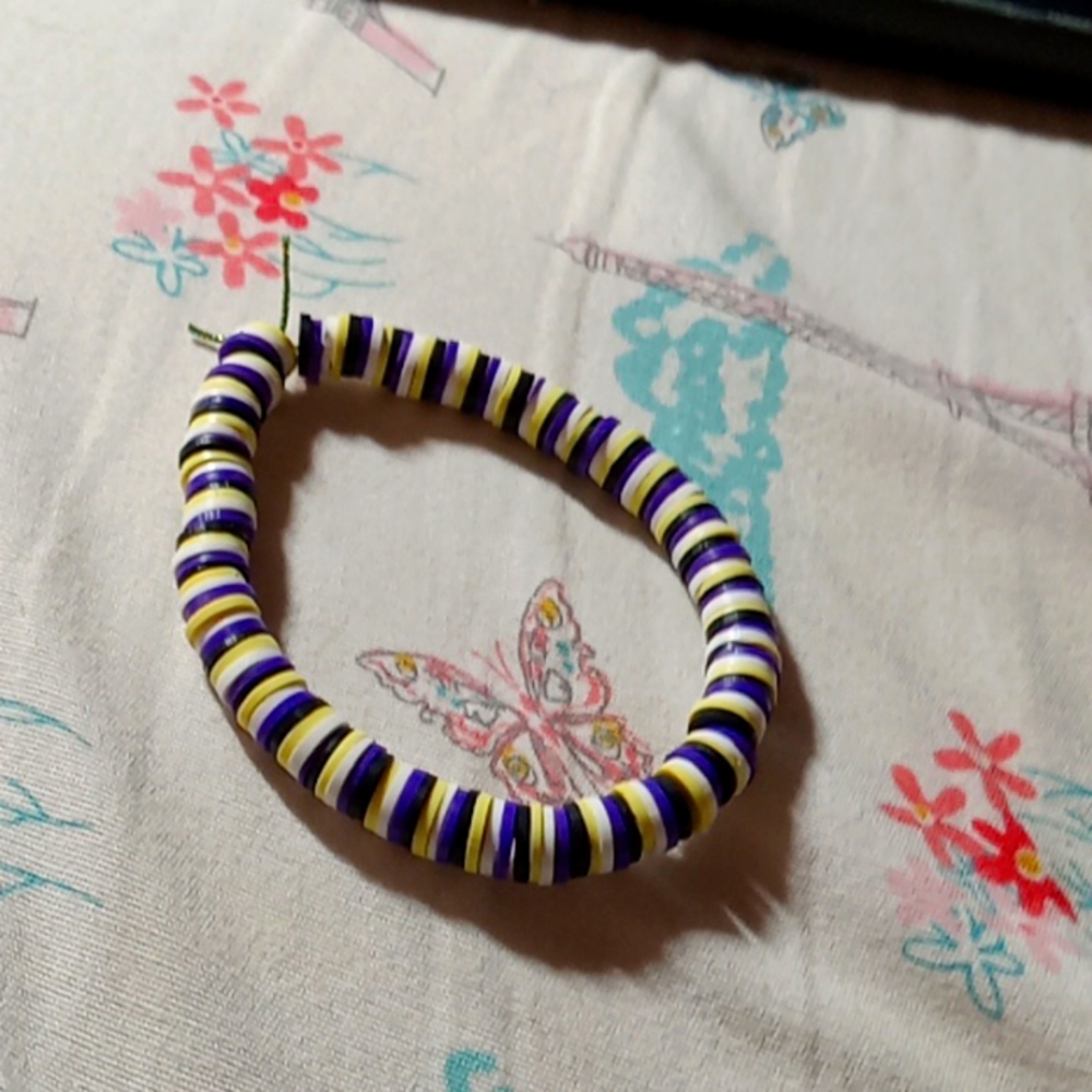 Non Binary  flag clay bracelet
